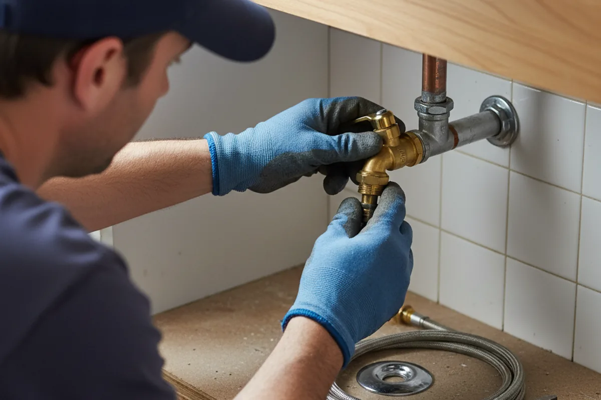 Shutoff valve and fitting work during Emergency Plumbing in Pepperell